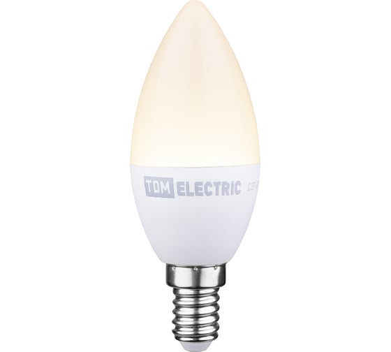 Светодиодная лампа TDM ELECTRIC С37-6 Вт-230 В-3000 К–E14 "Лампа-ДИММЕР" SQ0340-0199