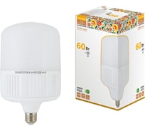 Светодиодная лампа TDM ELECTRIC T-60 Вт-230 В-4000 К–E27 160x265 мм НАРОДНАЯ SQ0340-1583