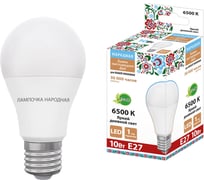 Светодиодная лампа TDM ELECTRIC НЛ-LED230-A60-10 Вт-230 В-6500 К-Е27, 60х106 мм, Народная SQ0340-1628
