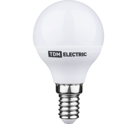 Светодиодная лампа TDM ELECTRIC FG45-6 Вт-230 В-3000 К–E14 "Лампа-ДИММЕР" SQ0340-0201