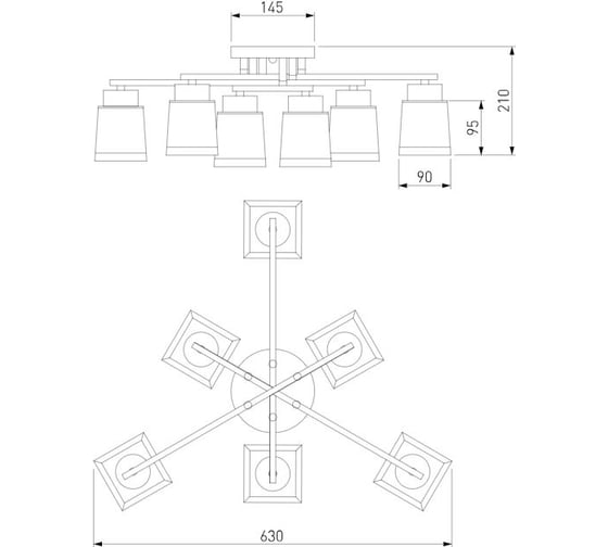 Потолочный светильник Eurosvet 30162 6 хром a047321