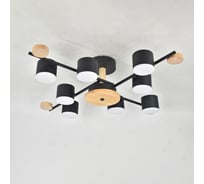 Люстра под лампу General Lighting Systems Венто GCHL-8GX53-M черная, дерево 662219