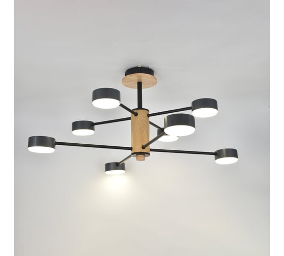Люстра под лампу General Lighting Systems Элизиум GCHL-8GX53-M черная, дерево 662335 1
