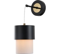 Бра Росток 15714/1W BK+ANB черный+бронза/белый абажур 1x40W E14 h340, STR24 988386034