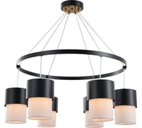 Люстра Росток 15714/6 BK+ANB черный+бронза/белый абажур 6x40W E14 d650 h570, STR24 988386035