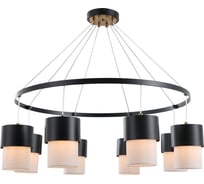 Люстра Росток 15714/8 BK+ANB черный+бронза/белый абажур 8x40W E14 d800 h600, STR24 988386036