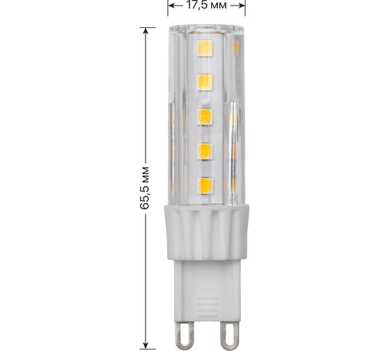 Светодиодная лампа TDM ELECTRIC G9-7 Вт-230 В-3000 К, SMD, 17,5x65,5 мм SQ0340-0225