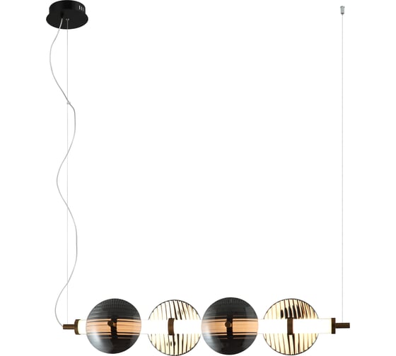Люстра Росток MDM-8344/4 SG BK+BR черный/латунь 15W LED 3000K d770 h1140, HAO24 988385878 1