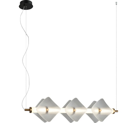 Люстра Росток MDM-8352/6 CL BK+BR черный/латунь 15W LED 3000K d180 h1740, HAO24 988385881 1
