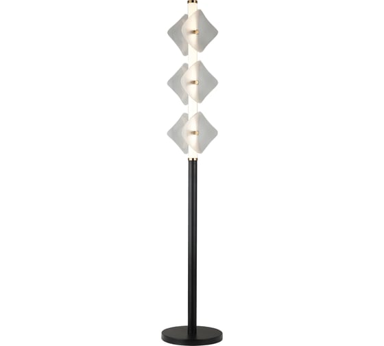 Торшер Росток MLM-8352/6 CL BK+BR черный/латунь 15W LED 3000K h1420, HAO24 988385885 1
