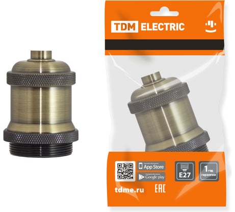 Подвесной патрон TDM ELECTRIC Е27, металлический "Лофт", бронза SQ0335-0048