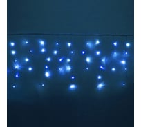 Гирлянда для дома Серпантин БАХРОМА Мерцание ш1,5м* в30/50см 48 ламп LED, прозрачный провод, авторежим, IP-20, Синий 183-490