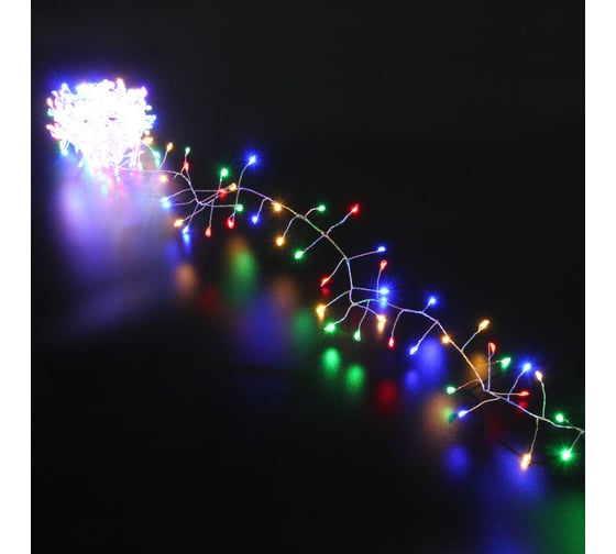 Гирлянда для дома Серпантин 5,0 м 350 ламп LED Мишура, IP-40, Мультицвет 725-978 1
