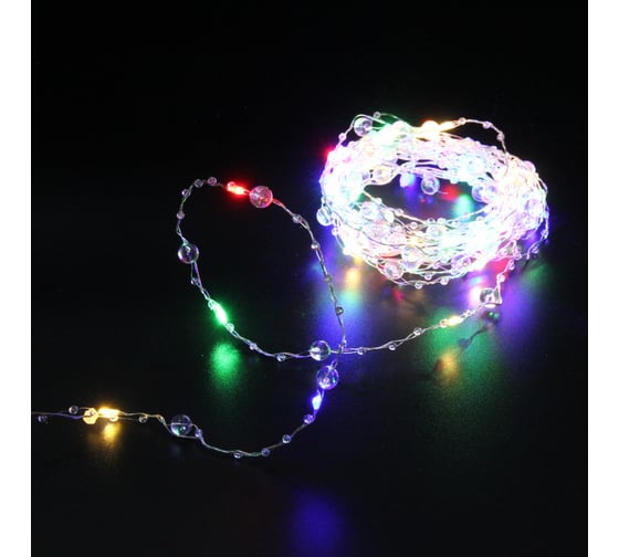 Гирлянда для дома Серпантин НИТЬ Льдинка 10 м 100 ламп LED, 8 режимов,IP-20, Мультицвет 725-0058 1
