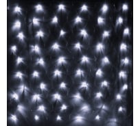 Серпантин Гирлянда для улицы СЕТКА ш2,0* в1,5 м 192 ламп LED, прозрачный провод, 8 режимов,IP-54, Белый (возможность соединения) 183-069