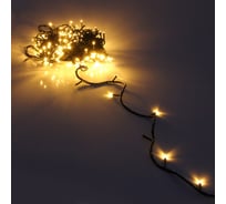 Гирлянда для дома Серпантин 24м 280 ламп LED зеленый провод, 8 режимов, IP-20, Теплый белый (возможность соединения) 725-991