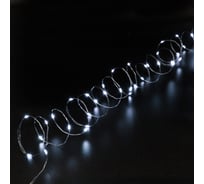 Гирлянда для дома Серпантин НИТЬ Роса 10 м 100 ламп LED, 8 режимов,IP-20, Белый 725-0072