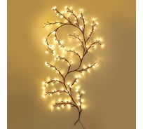 Гирлянда для дома Серпантин Ветка 2,3 м, 144 лампы LED, коричневый провод, постоянное свечение, USB, IP-20, Теплый белый 183-0582