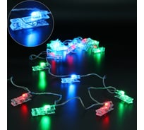 Гирлянда для дома Серпантин 4,0 м 20 ламп LED с насадками прищепка, прозрачный провод, IP-20, Мультицвет 183-0094