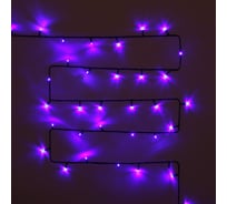 Серпантин Гирлянда для улицы Мерцание 11м 120 ламп LED чёрный провод, 1 режим, IP-54, Синий (возможность соединения) 183-742