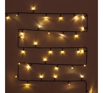 Серпантин Гирлянда для улицы Мерцание 11м 120 ламп LED чёрный провод, 1 режим,IP-54, Теплый белый (возможность соединения) 183-739