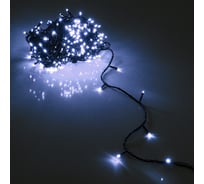Серпантин Гирлянда для улицы 40м 400 ламп LED чёрный провод, 8 режимов, IP-54, Белый (возможность соединения) 725-554