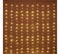 Гирлянда для дома Серпантин ЗАНАВЕС Водопад ш3,0* в2,5 м 360 ламп LED, прозрачный провод, 8 режимов, IP-20, Теплый белый (возможность соединения) 725-0601