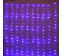 Гирлянда для дома Серпантин ЗАНАВЕС Водопад ш1,5* в2,5 м 240 ламп LED, прозрачный провод, 8 режимов, IP-20, Синий (возможность соединения) 725-0598