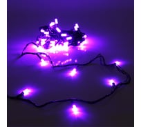 Гирлянда для дома Серпантин НИТЬ Хрусталь 8 м 50 ламп LED, черный провод,IP-40. 8 режимов, Фиолетовый (возможность соединения) 725-911