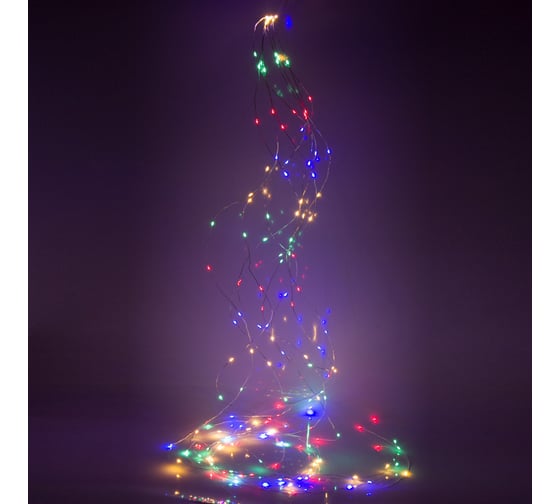 Гирлянда для дома Серпантин Волшебный хвост 2,0 м, 8 нитей, 160 ламп, IP-40, Мультицвет (постоянное свечение) 183-259 1