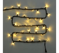 Гирлянда для улицы Серпантин 11м 120 ламп LED чёрный провод, 8 режимов, IP-54, Теплый белый (возможность соединения) 725-563