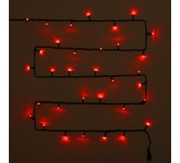 Гирлянда для улицы Серпантин 7м 80 ламп LED чёрный провод, 8 режимов, IP-54, Красный (возможность соединения) 183-320