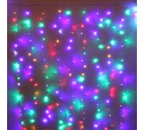 Гирлянда для дома Серпантин ЗАНАВЕС Мерцание ш1,5* в2,5 м 360 ламп LED, прозрачный провод, авторежим, IP-20, Мультицвет (возможность соединения) 725-0611