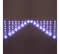 Гирлянда для дома Серпантин БАХРОМА 2,5м*1/0,1м 136 ламп LED, с насадками Снежинка, 8 режимов, IP-20, Белый (возможность соединения) 725-0013