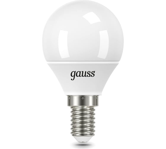 Лампа Gauss Шар 6.5W 550lm 6500K E14 LED 1/10/100 105101307