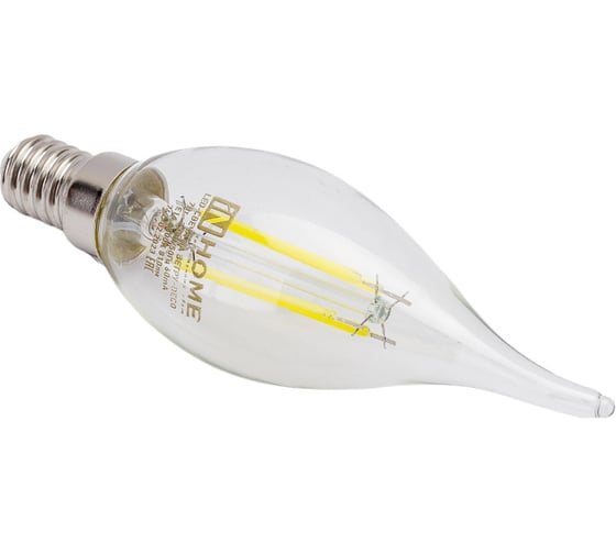 Светодиодная лампа IN HOME LED-СВЕЧА НА ВЕТРУ-deco 7Вт 230В Е14 6500К 630Лм прозрачная 4690612034997