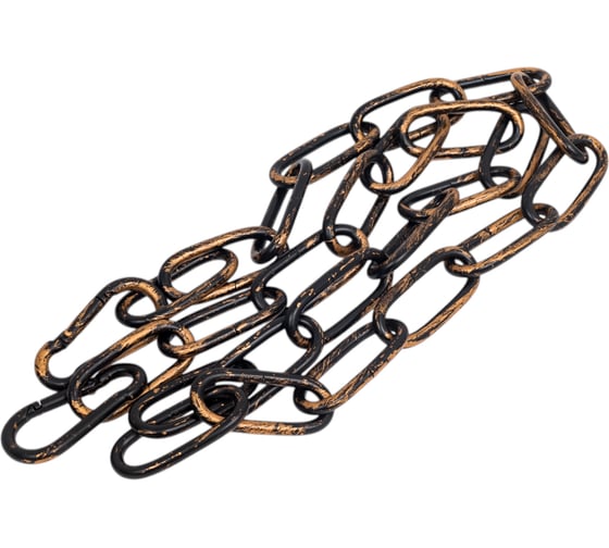 Цепь Eurosvet 10304 длиной 1 метр с 2 карабинами черный с золотом, запчасти арт. 74401 00000074401