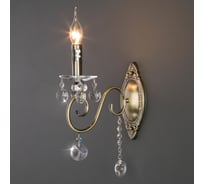 Настенный светильник Eurosvet 10104 1 античная бронза прозрачный хрусталь Strotskis a045536