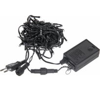 Гирлянда для улицы Серпантин 7м 80 ламп LED чёрный провод, 8 реж, IP-54, Синий (возможность соединения) 183-129