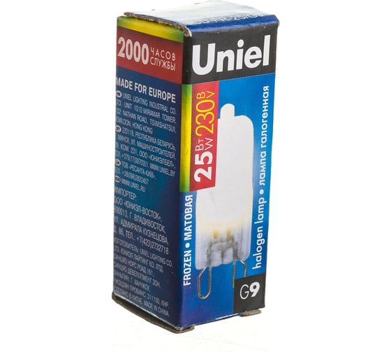 Галогенная лампа Uniel 25, G9 картон JCD-FR 1391