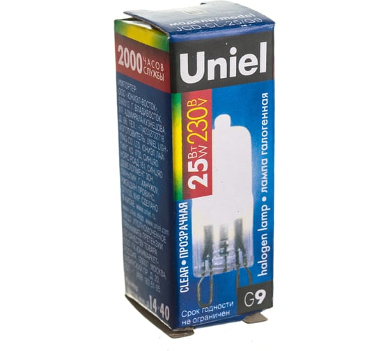 Галогенная лампа Uniel 25Вт, G9 картон JCD-CL 1390