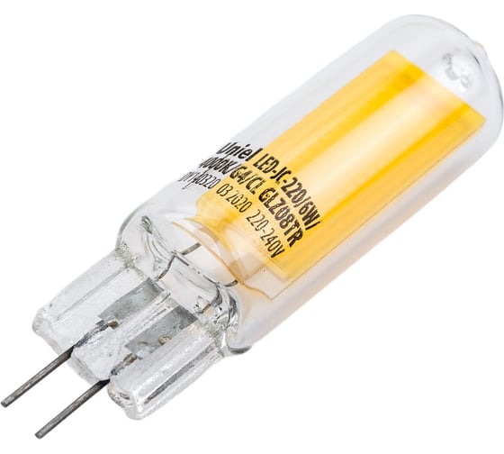 Светодиодная лампа Uniel 220, 6W, 4000K, G4, CL GLZ08TR картон LED-JC UL-00005066