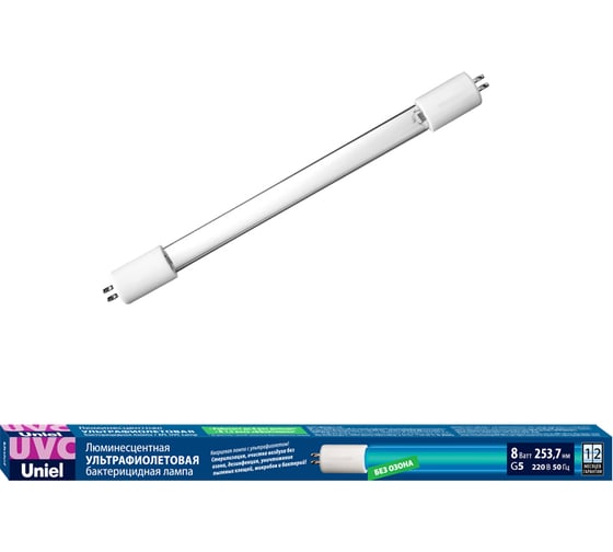 Ультрафиолетовая бактерицидная лампа Uniel UVCB, G5, CL EFL-T5-8 UL-00007281