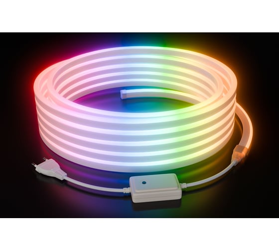 Комплект светодиодного неона Apeyron 220В, 6Вт/м, RGB, 80д/м, 10х18мм, 10м, IP65. / 10-108 1
