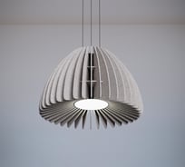 Светильник светодиодный подвесной Modaline ROUND BELL90 МРАМОР 900x900x568мм, 15-25Вт, 4000К, светло-серый MLPRB900LGRE24