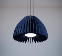 Светильник светодиодный подвесной Modaline ROUND BELL90 АВАНТЮРИН 900x900x568мм, 15-25Вт, 4000К, тёмно-синий MLPRB900DBLU24