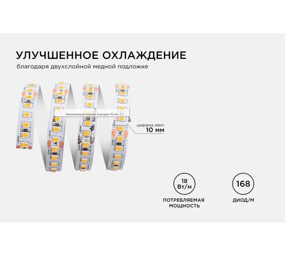 Светодиодная лента APEYRON 24В, 18Вт/м, smd2835 00-301