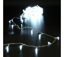 Гирлянда для дома Серпантин 24м 280 ламп LED прозрачный провод, 8 реж, IP-20, Белый (возможность соединения) 128-003