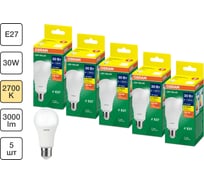 Набор ламп светодиодных Osram 5 шт LED Value груша (А), 3000лм, 30Вт (замена 300Вт), 2700К, E27 4099854197864
