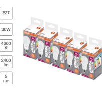 Набор ламп светодиодных OSRAM 5 шт LED Value, 2400лм, 30Вт (замена 300Вт), 4000К, E27 4099854197895